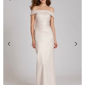 NWT Size 10 Rickie freeman for Teri Jon Lilac/SilverColumn off the shoulder gown